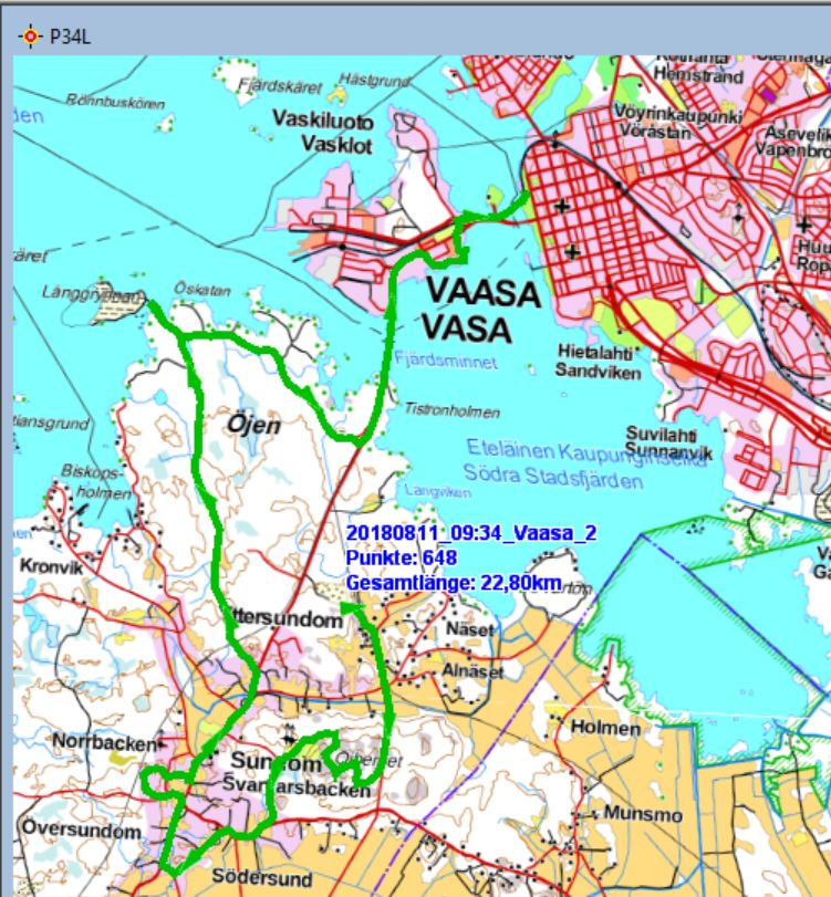 Vaasan Marssi, Marschstrecke 2. Tag 