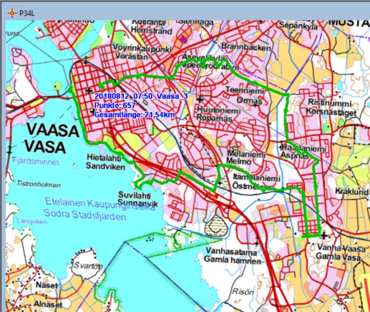 Vaasan Marssi, Marschstrecke 3. Tag 