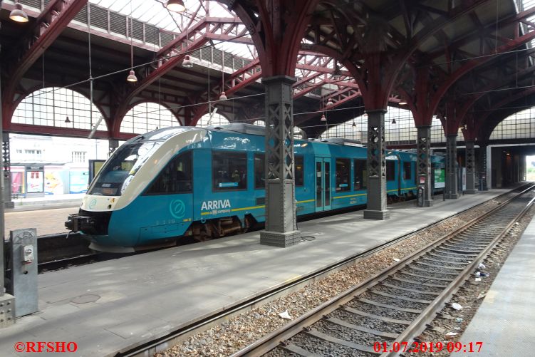 Rückreise mit der Bahn, Bahnhof Aarhus