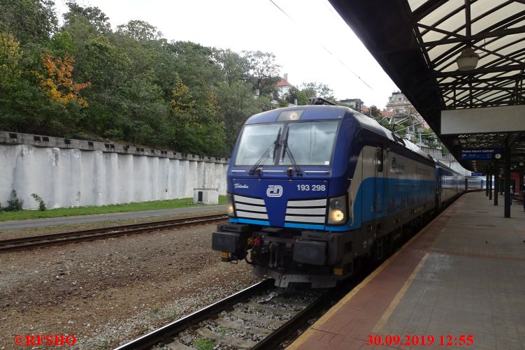 Rückreise mit der Bahn, mit EC 378 von Prag nach DD