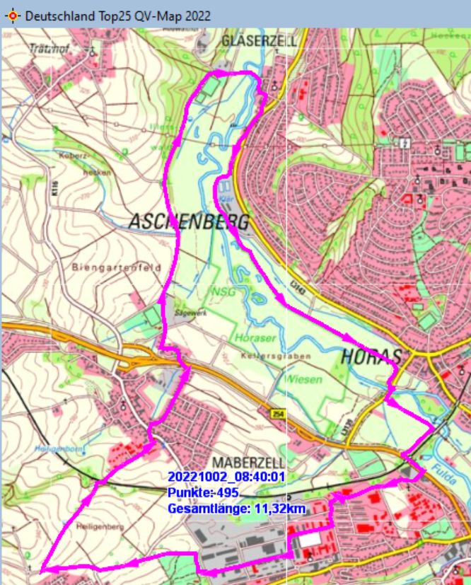 Fuldamarsch, Marschstrecke 2. Tag