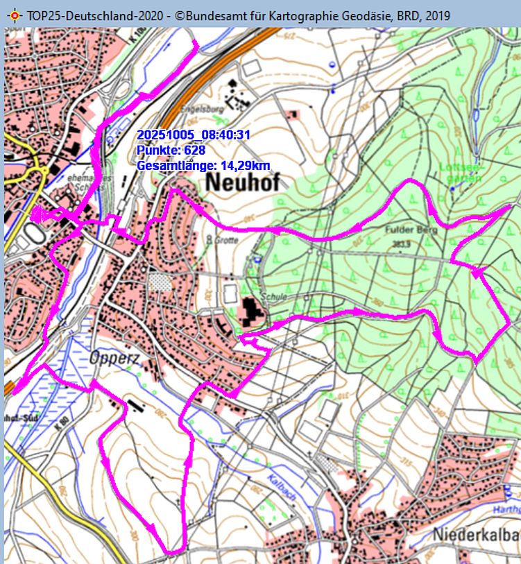 Marschstrecke am 05.10.2025