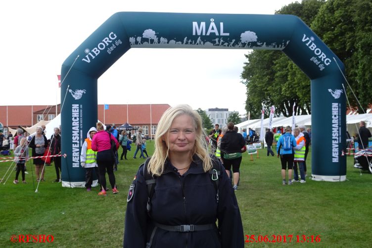 Hærvejsmarchen Ziel 2. Tag, 20 km geschafft