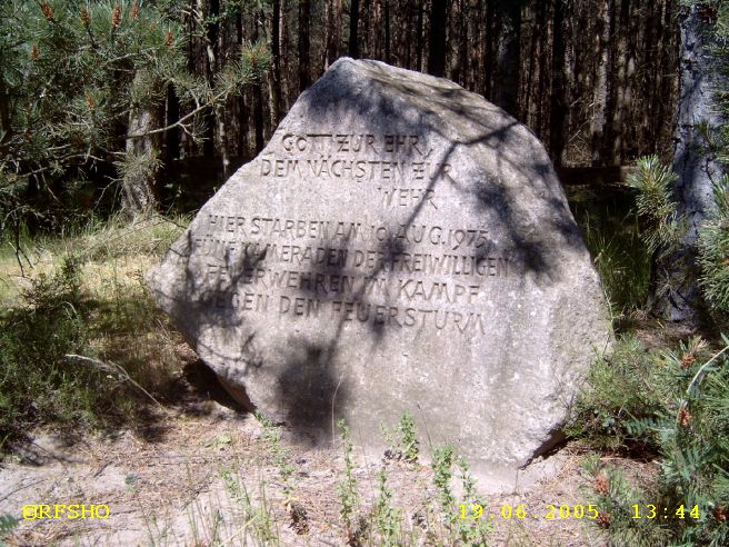 Gedenkstein Waldbrand 1975