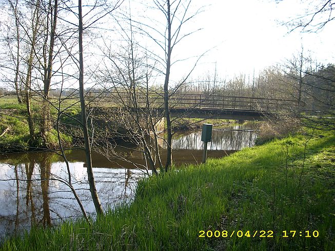 Isepegel an der hohen Brücke