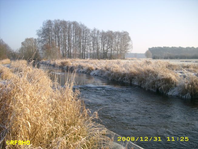 Eis auf der Ise (Lübingshorster Brücke)