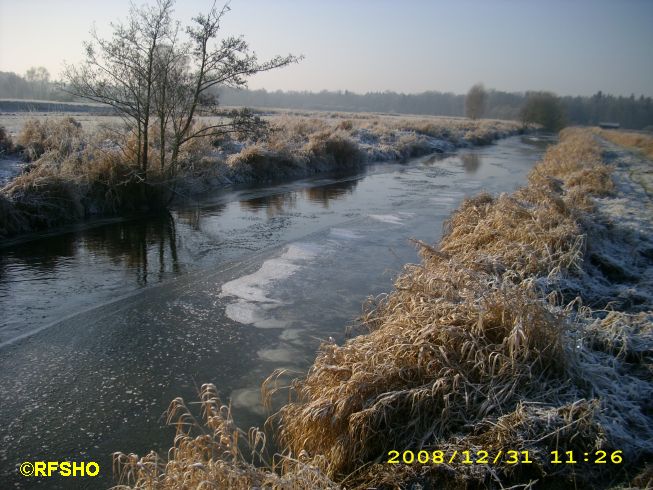 Eis auf der Ise (Lübingshorster Brücke)