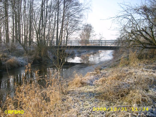 Eis auf der Ise (Lübingshorster Brücke)