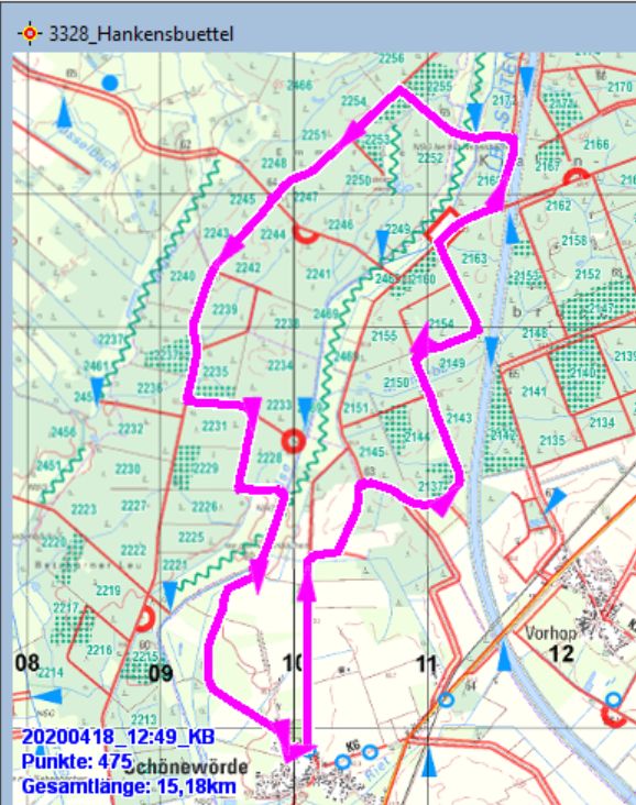 Wanderstrecke am 18.04.2020