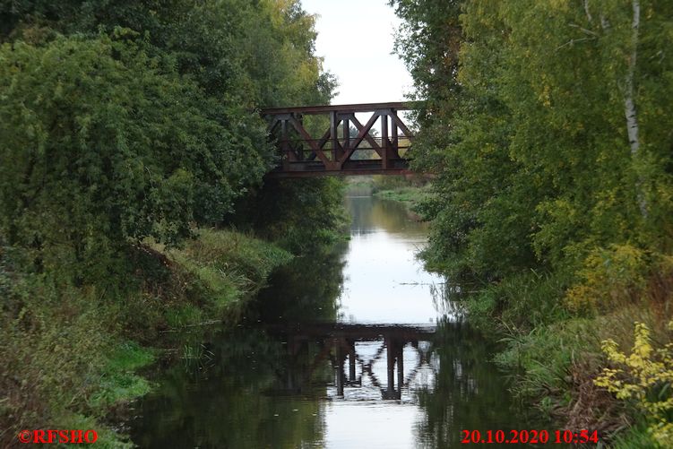 die Ise bei Gamsen, alte Eisenbahnbrücke, Bahn GF − CE
