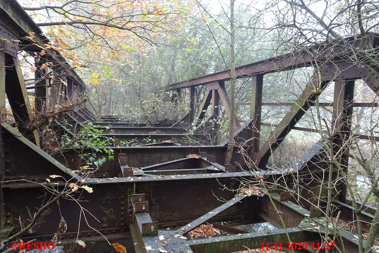 die alte Ise bei Gamsen, alte Eisenbahnbrücke, Bahn GF − CE