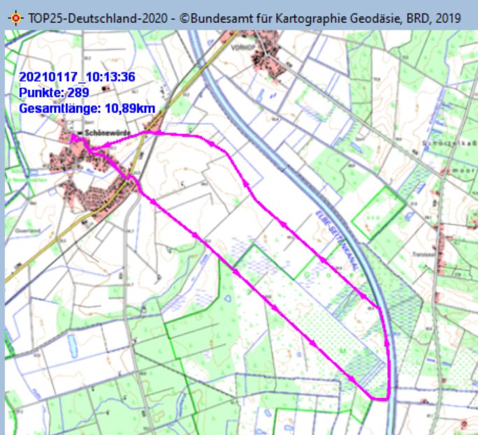 Marschstrecke am 17.01.2021