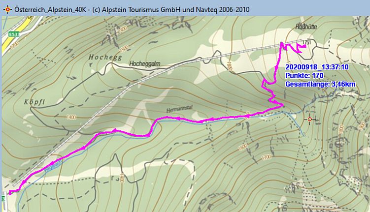 Wanderstrecke am 18.09.2020