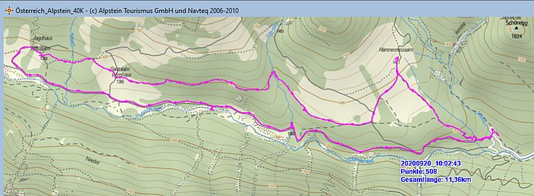 Wanderstrecke am 20.09.2020