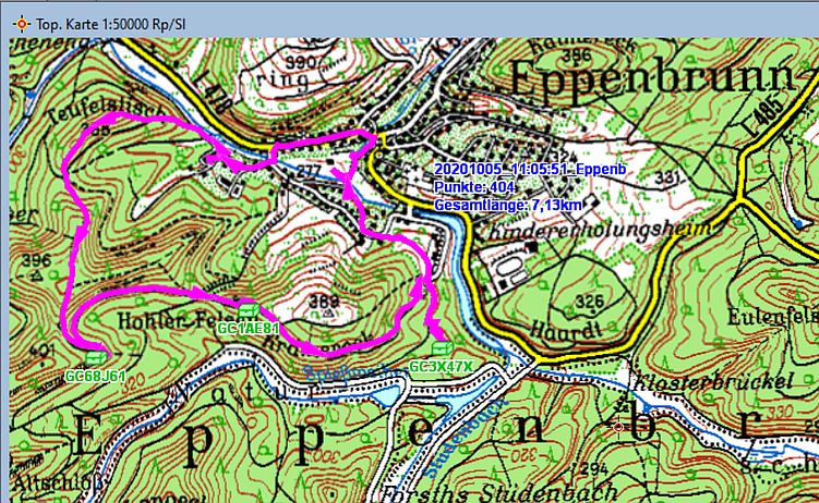 Wanderstrecke am 05.10.2020