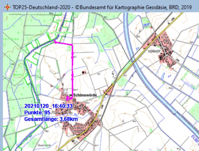 Marschstrecke am 20.01.2021