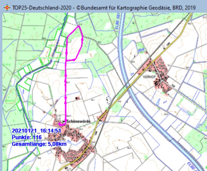 Marschstrecke am 21.01.2021