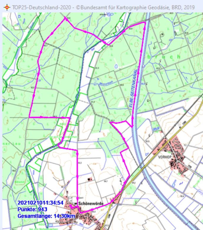 Wanderstrecke am 10.02.2021