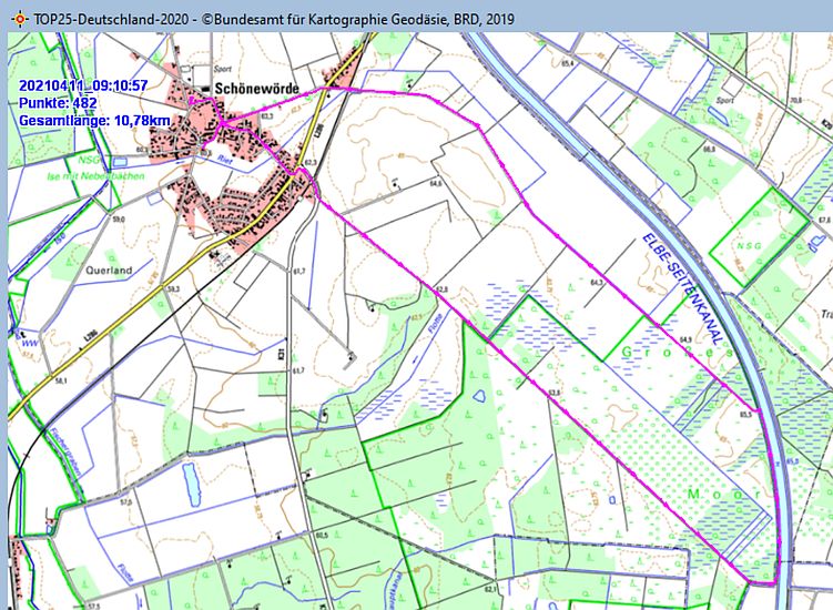 Wanderstrecke am 11.04.2021