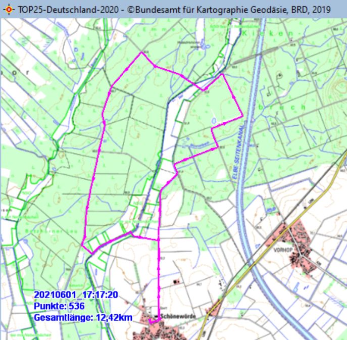 Wanderstrecke am 01.06.2021