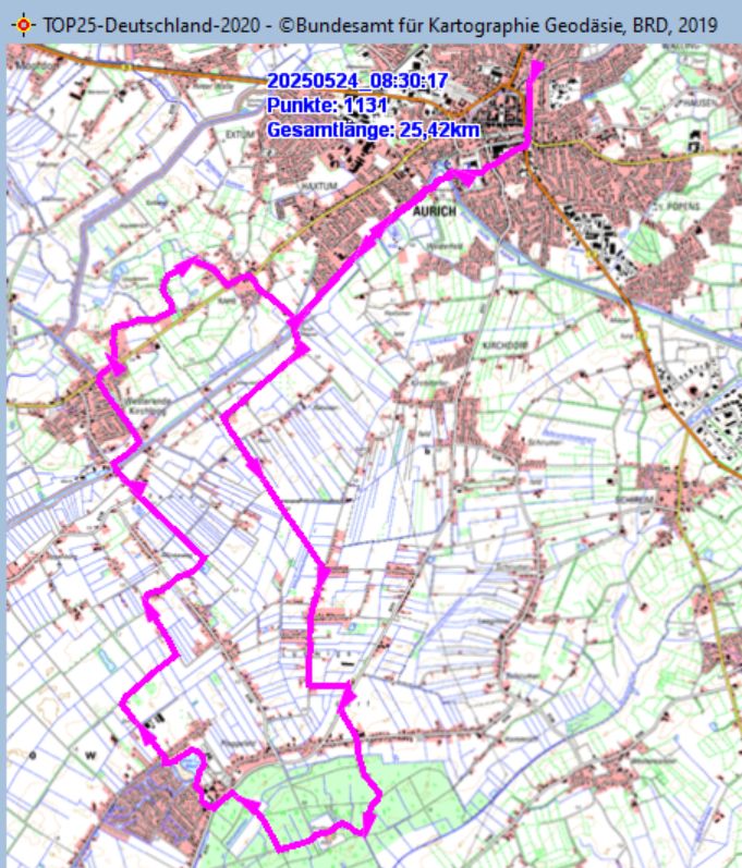 Wanderstrecke am 24.05.2025