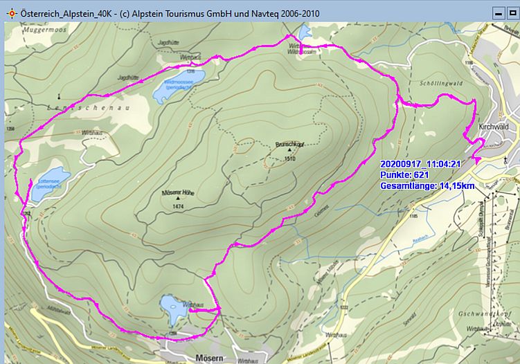 Wanderstrecke am 17.09.2020