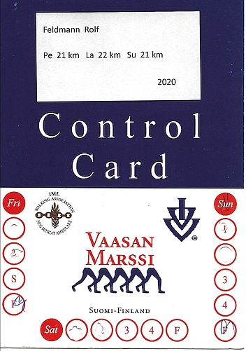 Vaasan Marssi 3. Tag, Control Card