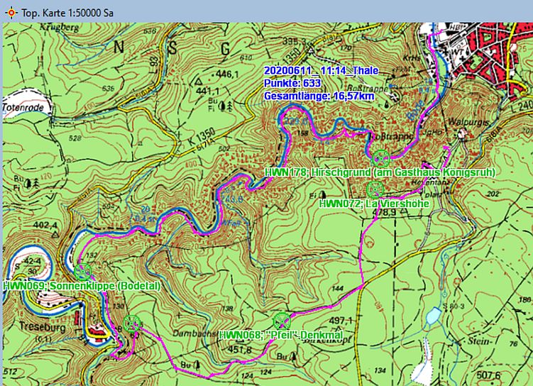 Wanderstrecke am 11.06.2020