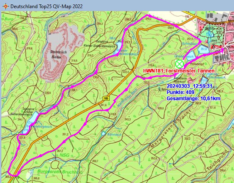 Wanderstrecke am 03.03.2024