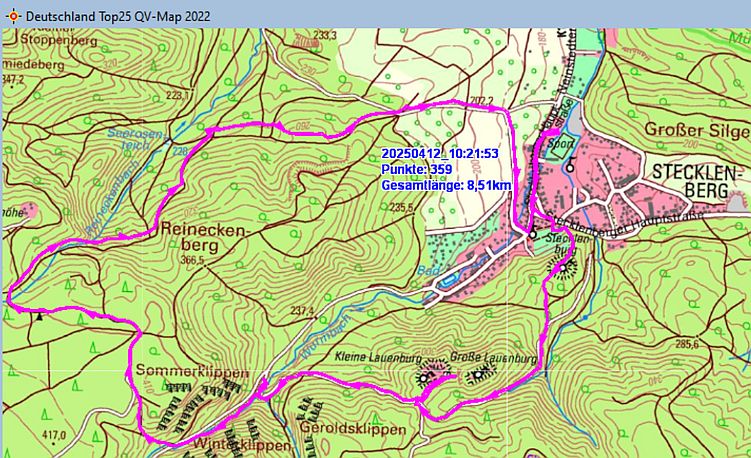 Wanderstrecke am 12.04.2025