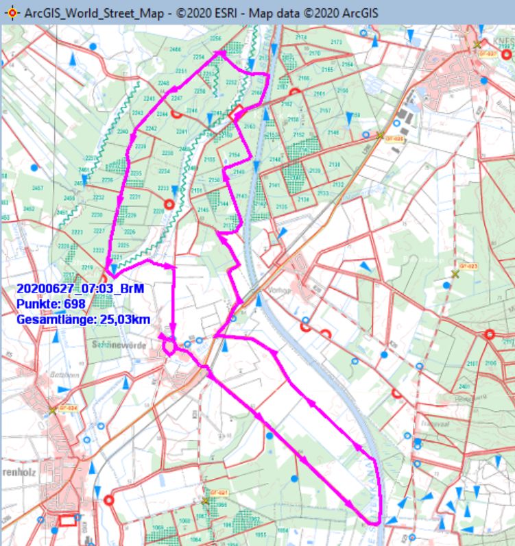 Wanderstrecke am 27.06.2020