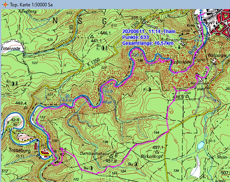 Wanderstrecke am 11.06.2020