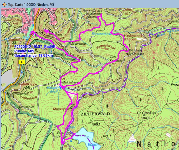 Wanderstrecke am 12.06.2020