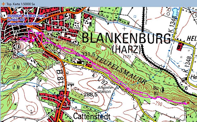 Wanderstrecke am 25.06.2020