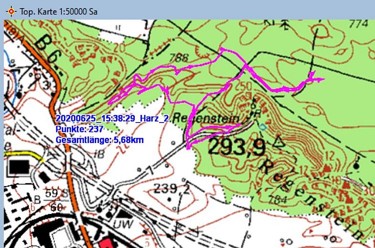 Wanderstrecke am 25.06.2020