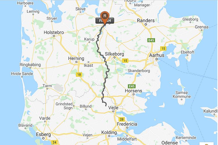 die virtuelle Wanderstrecke in Dänemark