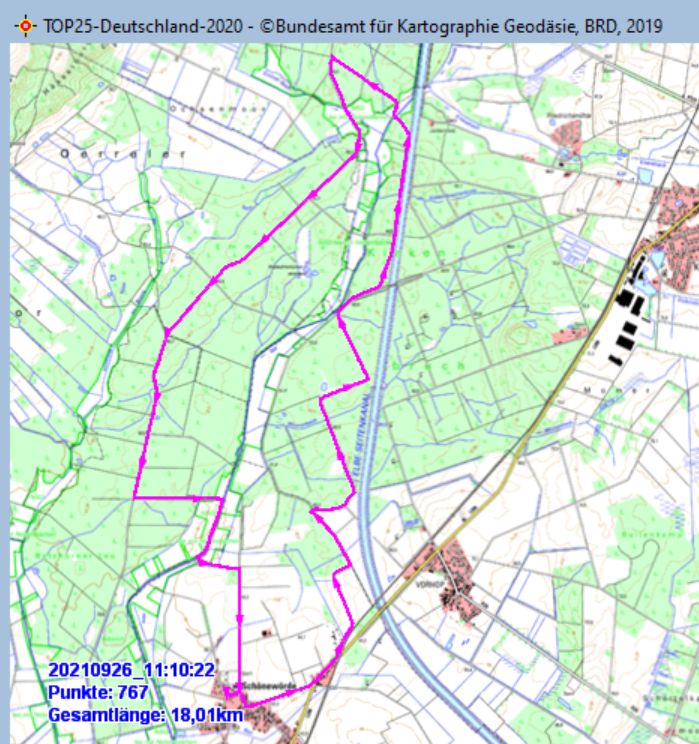 Wanderstrecke am 26.09.2021