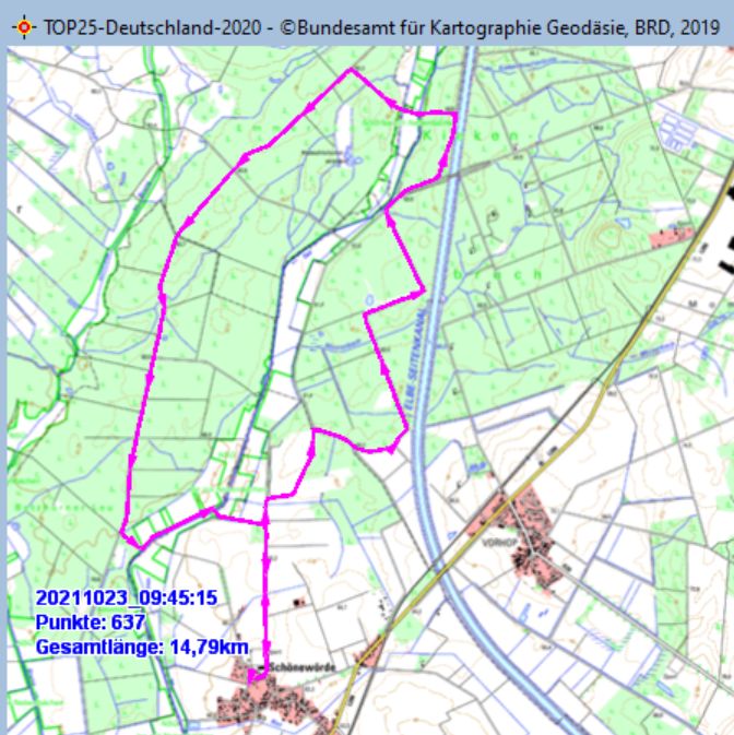 Wanderstrecke am 23.10.2021