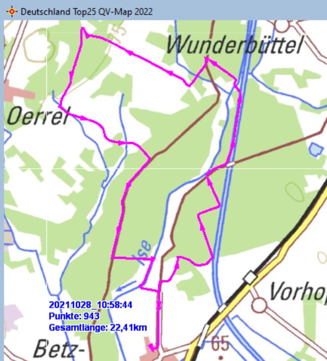 Wanderstrecke am 28.10.2021