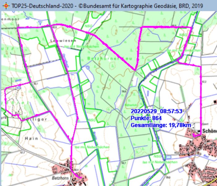 Wanderstrecke am 29.05.2022