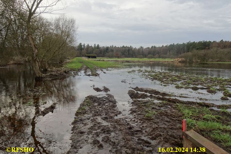 Marschstrecke, Lübingshorst Wiesen −zu nass