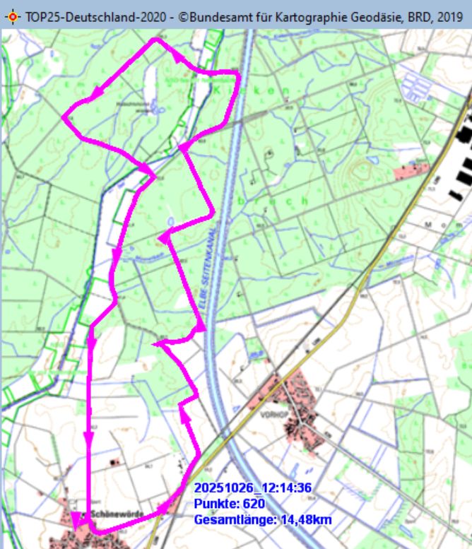 Marschstrecke am 26.10.2025