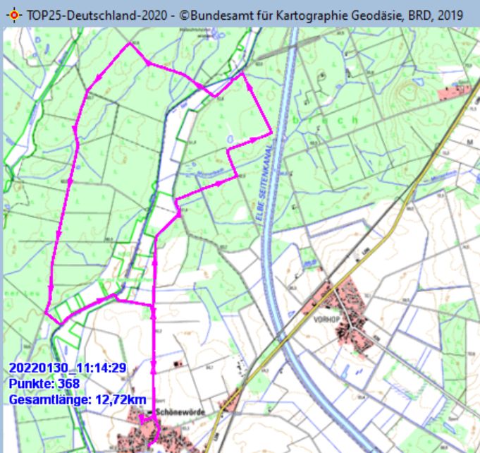 Marschstrecke am 30.01.2022