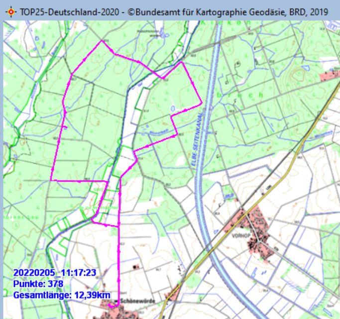 Marschstrecke am 05.02.2022