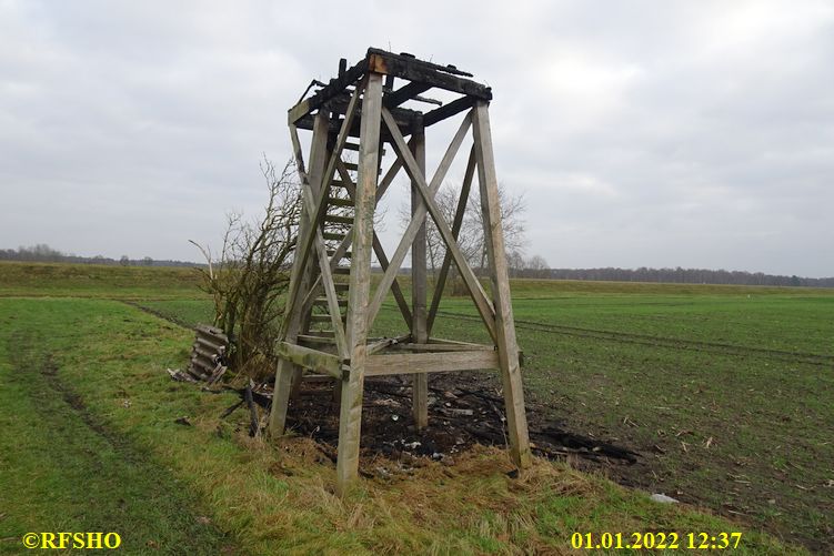 Marschstrecke, abgebrannter Gemarkung Erdbrand