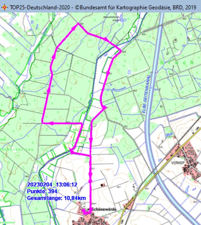 Marschstrecke am 05.02.2023