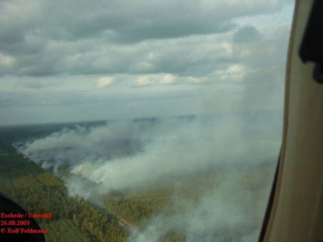 Waldbrand an der Bahnlinie nördl. Eschede 26.08.2003