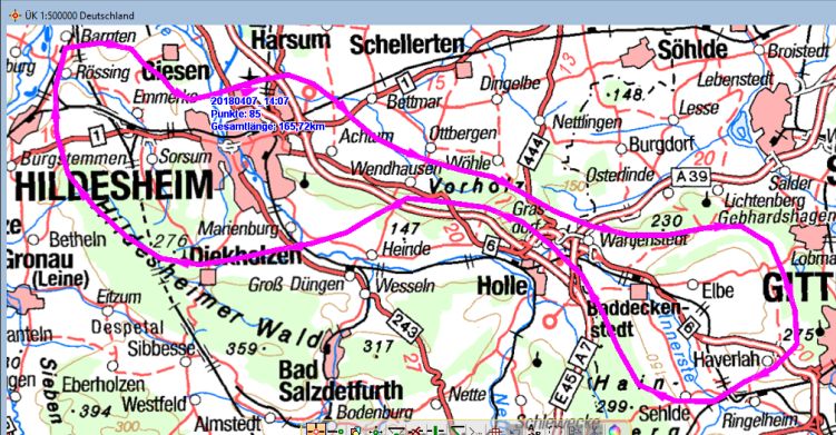 Flugroute der D-EFVP
