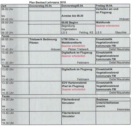 Der Stundenplan 