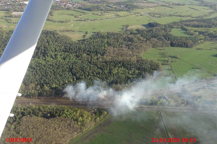 Böschungsbrand an der Bahn westl. Rothenburg / Wümme